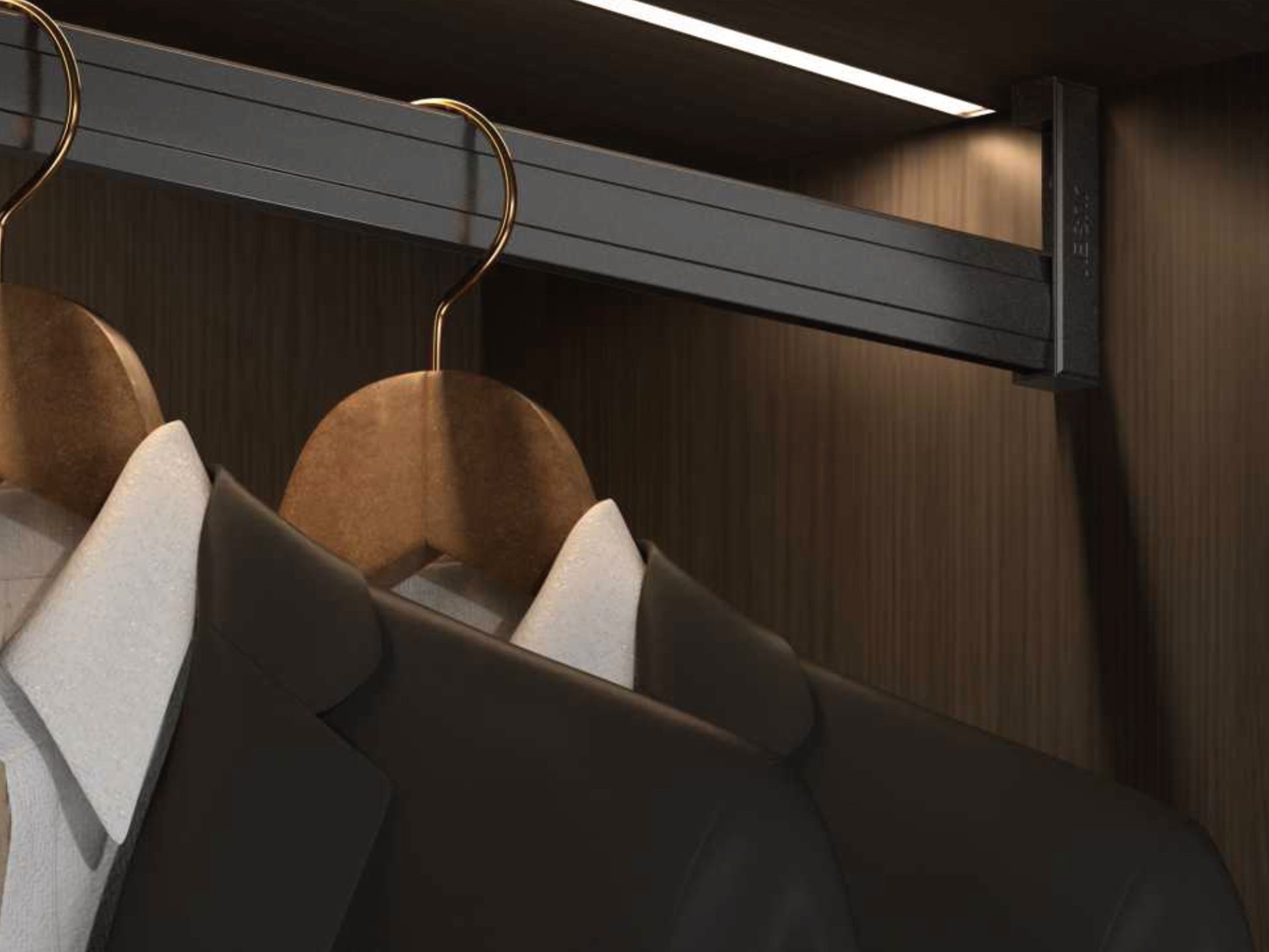 Wardrobe lighting fitted to Bilt & Co wardrobe joinery